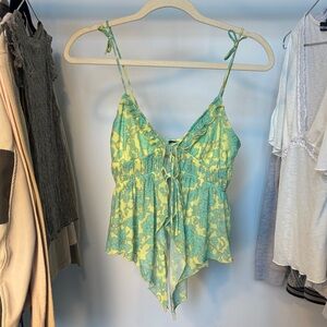 Bershka Vibrant Yellow and Green Top